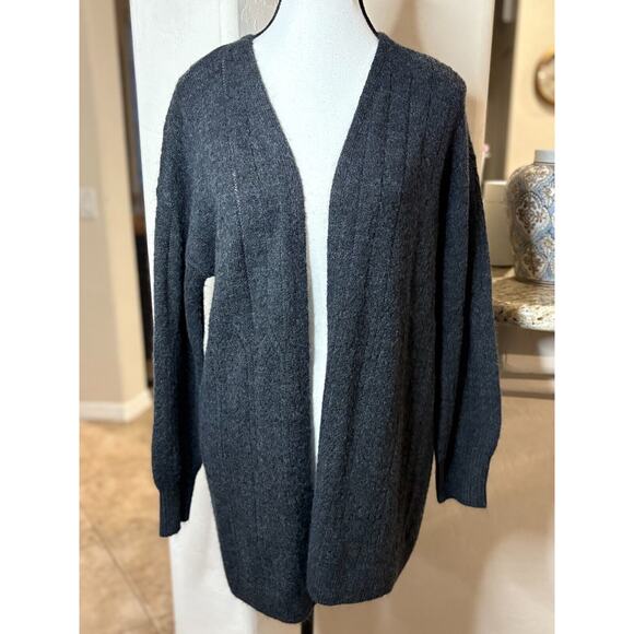 Knox Rose Dark Gray Open Front Cardigan Sweater Size Small 4-8 - Picture 1 of 5